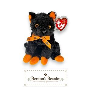 Fraidy the Cat Ty Beanie Baby | Halloween Kitty 🎃 | Mint Heart Tag ⭐